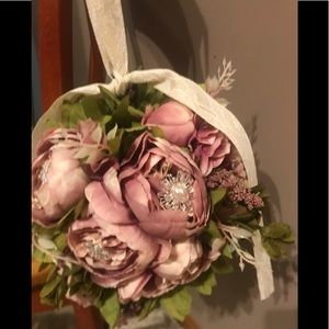 Elegant Pomander Kissing Ball with Brooches